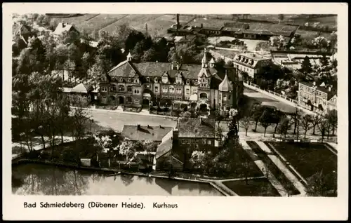 Ansichtskarte Bad Schmiedeberg Kurhaus aus der Vogelschau 1955