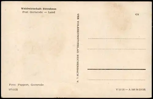 Ansichtskarte Gernrode-Quedlinburg Waldwirtschaft Sternhaus 1954