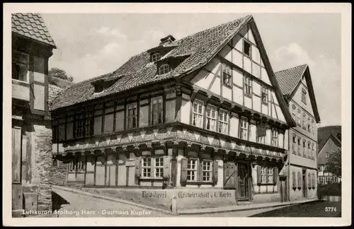 Stolberg (Harz) Fleischerei Gastwirtschaft Gasthaus E. Kupfer 1956
