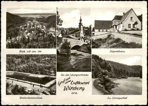 Ansichtskarte Wirsberg (Oberfranken) Jugendheim, Stadt 1956