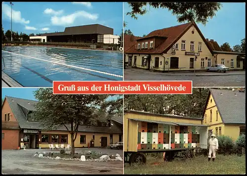 Ansichtskarte Visselhövede Schwimmbad, Gasthaus, Imker 1981