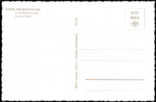 Ansichtskarte Chiemsee Prunk-Schlafzimmer Schloß Herrenchiemsee 1961