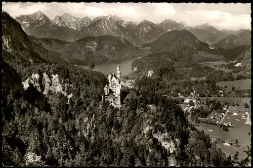 Ansichtskarte Schwangau Schloß Neuschwanstein mit Alpsee 1962