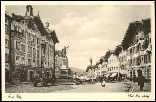 Ansichtskarte Bad Tölz Marktstrasse, Geschäfte Autos 1926