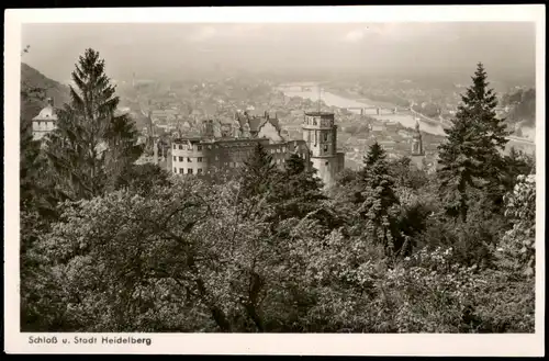 Ansichtskarte Heidelberg Schloß und Stadt 1957