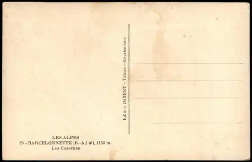 CPA Barcelonnette Orts-Panorama LES ALPES Les Casernes 1930