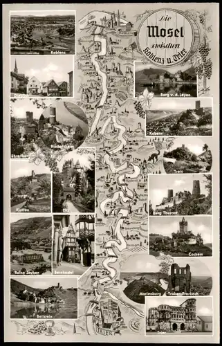 Zell/Mosel Umland-Ansichten "Die Mosel zwischen Koblenz u. Trier" 1960