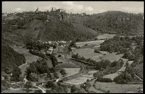 Ansichtskarte Nideggen (Eifel) Panorama Blick vom Zerkall 1957