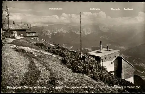 Partenkirchen-Garmisch  Wank-Gipfel mit Wankhaus u. Bergstation 1955