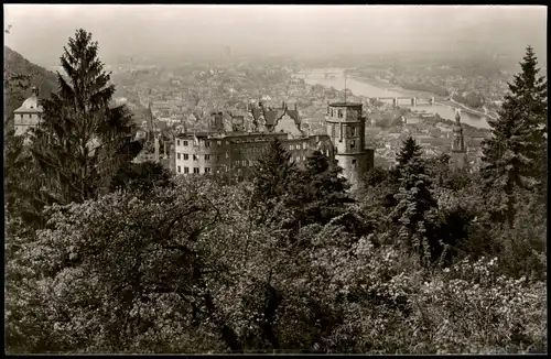 Ansichtskarte Heidelberg Panorama-Ansicht Schloss und Blick zur Stadt 1950
