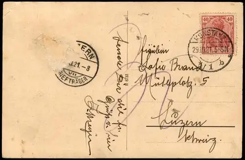 Ansichtskarte Konstanz Schnetztor, Cafe - Abendstimmung 1921