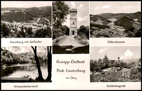 Ansichtskarte Bad Lauterberg im Harz Hausberg, Oderstausee 1963
