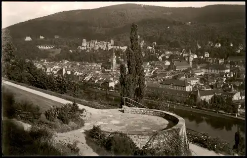 Ansichtskarte Heidelberg Blick vom Philosophengärtchen 1950