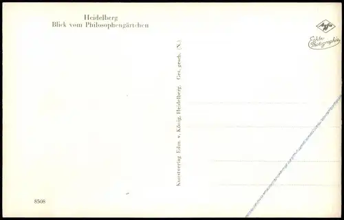 Ansichtskarte Heidelberg Blick vom Philosophengärtchen 1950