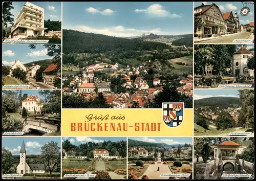 Ansichtskarte Bad Brückenau Mehrbildkarte mit div. Ortsansichten 1968