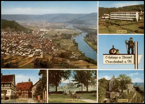 Großheubach Mehrbildkarte mit Kloster Engelberg, Luftaufnahme, Schule uvm. 1976