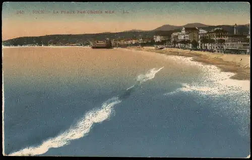 CPA Nizza Nice Strand LA PLAGE PAR GROSSE MER 1910