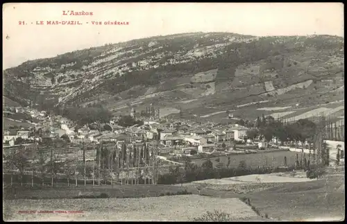 CPA LE MAS-D'AZIL VUE GÉNÉRALE 1910