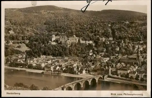 Ansichtskarte Heidelberg Stadt Blick vom Philosophenweg gesehen 1940