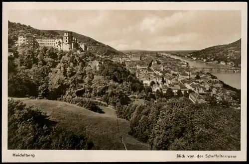Ansichtskarte Heidelberg Panorama-Ansicht, Stadtansicht u. Schloss 1940