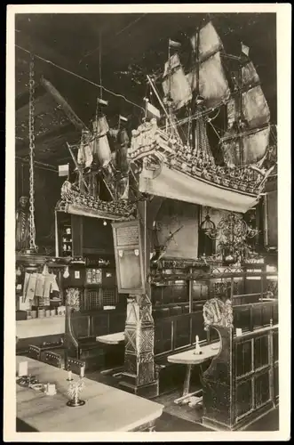 Lübeck Schiffergesellschaft Innenansicht mit Schiffen a.d. Decke 1940