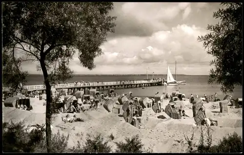 Ansichtskarte Timmendorfer Strand Strand Partie an der Landungsbrücke 1960