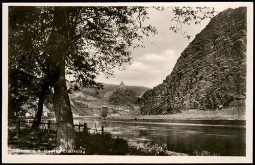 Cochem Kochem Panorama-Ansicht Partie an der Mosel Brauselay 1950