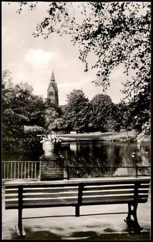 Ansichtskarte Wilhelmshaven Nordseebad Kurpark mit kath. Kirche 1960