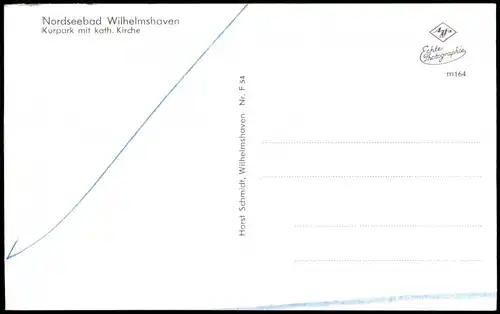 Ansichtskarte Wilhelmshaven Nordseebad Kurpark mit kath. Kirche 1960