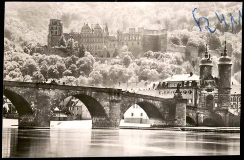 Ansichtskarte Heidelberg Morgensonne über Brücke 1963