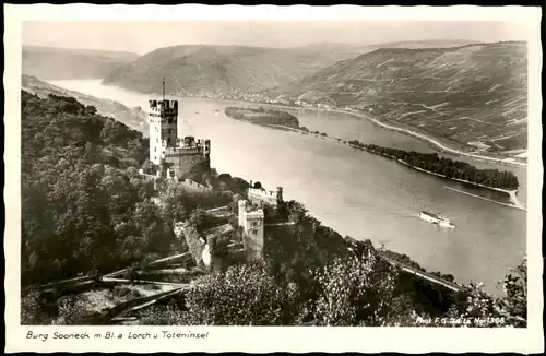 Ansichtskarte Mainz Burg Sooneck/Saneck/Sonneck Rheinschiff 1962