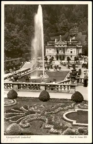 Ansichtskarte Linderhof-Ettal Schloss Linderhof, Fontäne - Fotokarte 1972