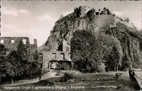 Ansichtskarte Singen (Hohentwiel) Eugenbastion und Eingang zur Burgruine 1966