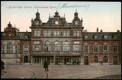 Postkaart Den Haag Den Haag 's Gravenhoge. Station Hollandsche Spoorl 193