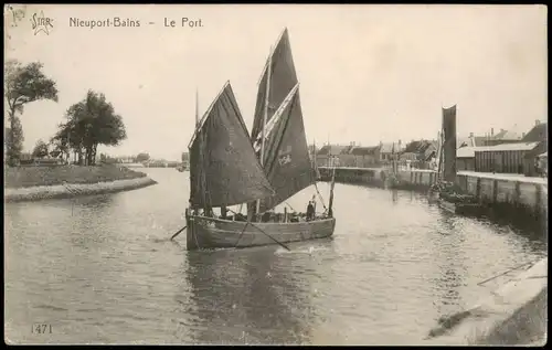 Postkaart Nieuport Nieuwpoort Hafen Le Port Nieuport-Bains 1914