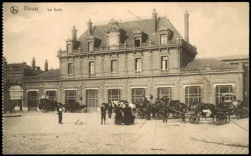 CPA Douai Dowaai Bahnhof La Gare 1915   1. Weltkrieg Feldpost gelaufen
