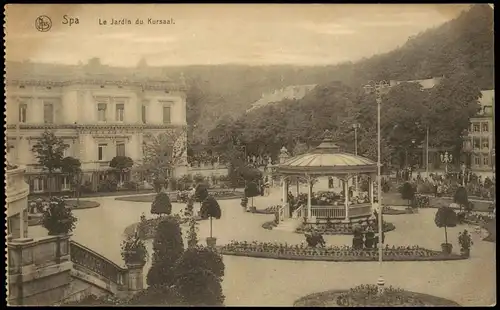 SPA Le Jardin du Kursaal, Feldpostkarte Westfront 1917   1. WK als Feldpost