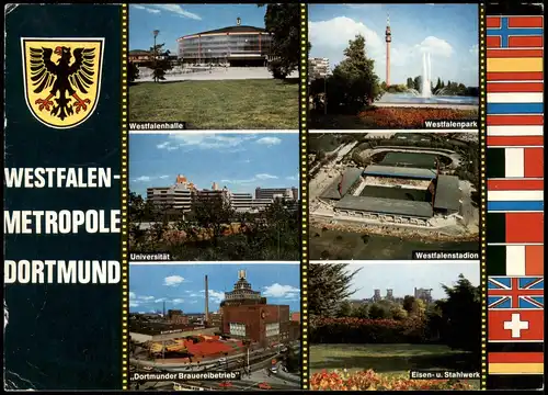 Dortmund Mehrbildkarte mit Westfalenpark u. Stadtteilansichten 1985