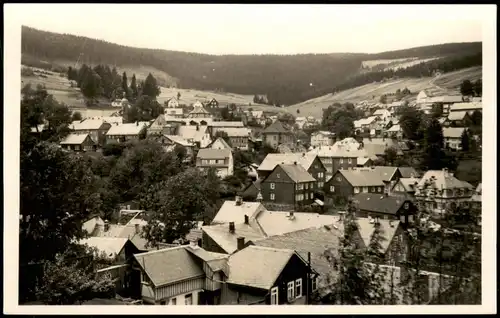 Manebach-Ilmenau Panorama-Ansicht; Ortsansicht, Ort Thüringer Wald 1955
