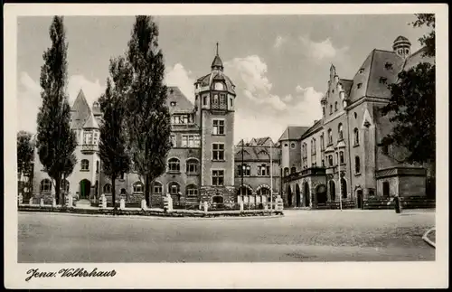 Ansichtskarte Jena Straßen Partie am Volkshaus 1950