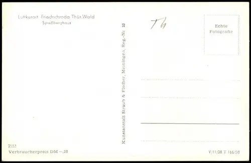 Ansichtskarte Friedrichroda Spießberghaus 1958