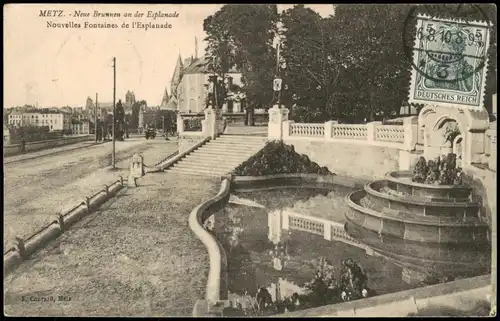 Metz Nouvelles Fontaines de l'Esplanade - Brunnen an der Esplanade 1910