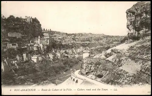 CPA Rocamadour ROC-AMADOUR Route de Cahors et la Ville 1910
