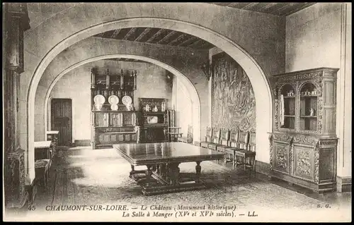CPA Chaumont-sur-Loire Château (Schloss) La Salle à Manger 1910