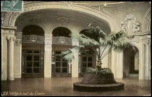 CPA Vichy Hall du Casino 1909