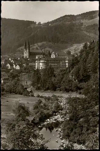 Ansichtskarte Forbach (Baden) Fluß, Bahnstrecke, Stadt 1965