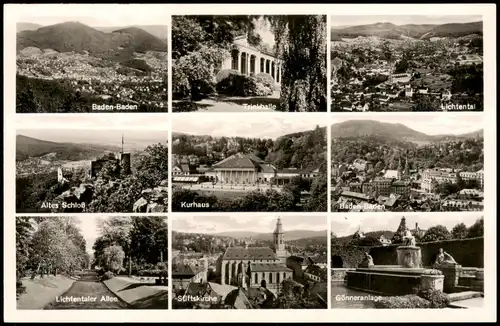 Ansichtskarte Baden-Baden Stadtteilansichten 1954