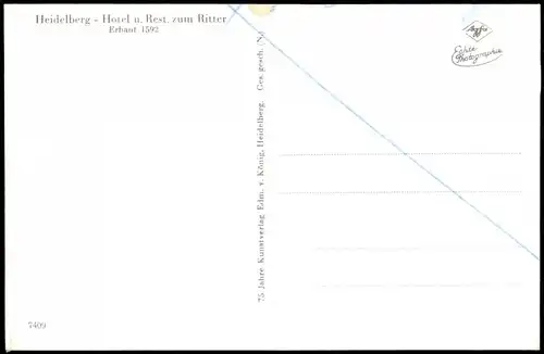 Ansichtskarte Heidelberg Gaststätte und Hotel zum Ritter 1960
