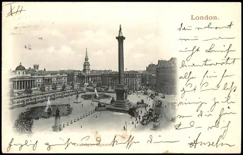 Postcard London Trafalgar Square 1900