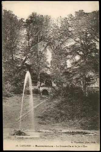 CPA Langres BRANCHEFONTAINE - La Grenouille et le Jet d'Eau 1910